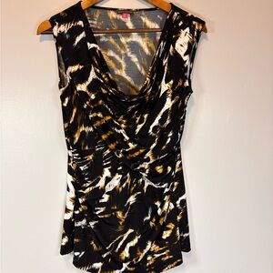 ✨Vince Camuto Black and Brown Long Sleeve Blouse Sz. M